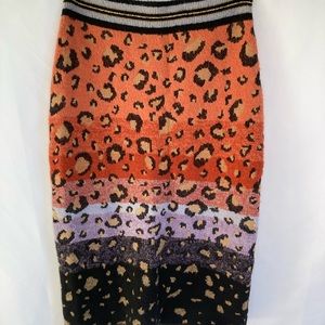 Maeve Anthropologie Multi-Color Leopard Skirt L